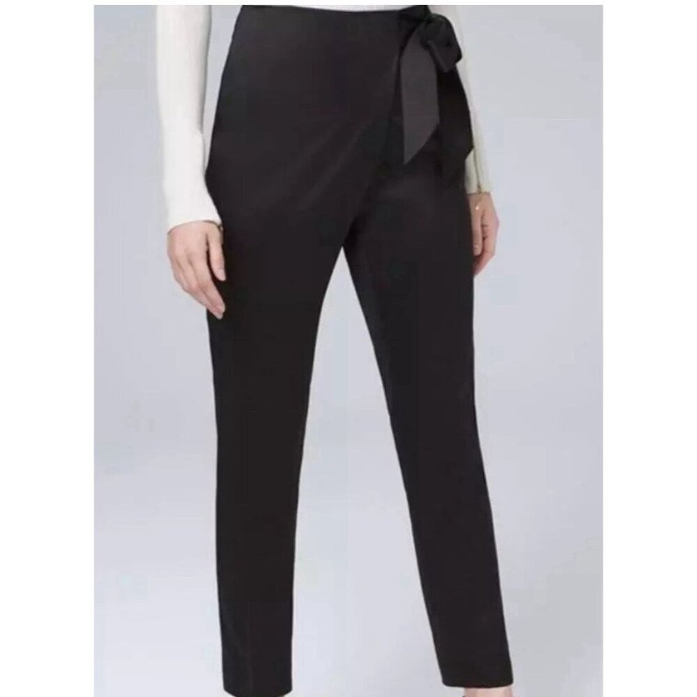White House Black Market Black Ankle Tie-Waist Pants